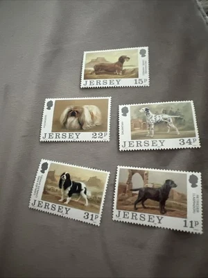 Great Britain Jersey Stamp Scott #447-451, Jersey Dog Club Set of 5 MNH SCV$4.15 - Image 1 of 4