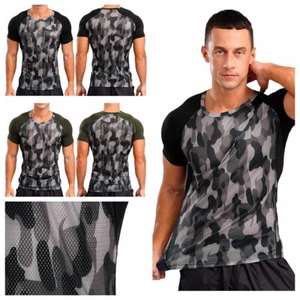 Men's Shirt Hiking T-shirt Ice-silk Tank Top Exercise Sweatshirt Lightweight - Picture 1 of 37