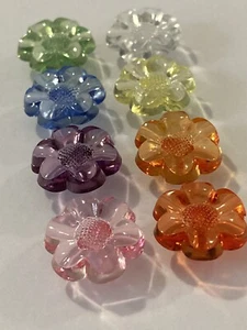 Clear Flower Shaped Shank Buttons Colour Choice 28L 18mm Pack Of 6 - Picture 1 of 20