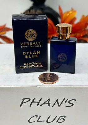Versace Pour Homme Dylan Blue 0,17 oz/5 ml Eau de Toilette Mini Colonia para Hombres Foto 1 de 3