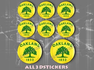 8 x 3D ROUND Resin Domed Flag Oakland - USA Adhesive Decal Vinyl - Picture 1 of 1