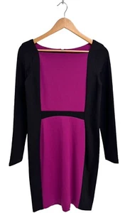 Narciso Rodriguez Women's Long Sleeve Black & Purple Bodycon Dress Size S - Picture 1 of 11