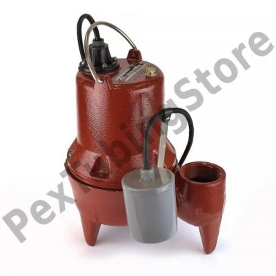 LIBERTY PUMPS Automatic Sewage Pump w/ Wide Angle Float Switch, 10' cord, 4/10 HP, 115V