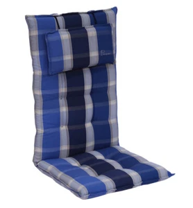 Sun Garden Inco Hochlehner-Auflage Blau Kariert 120 x 50 x 7 cm