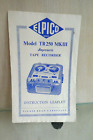 Vintage Instruction Leaflet For Elpico Tr250 Mkiii Tape Recorder Reel To Reel