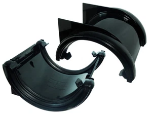 Halbrund Union Klammer Fallrohr Halterung Schwarz 112mm Packung 4 - Picture 1 of 1