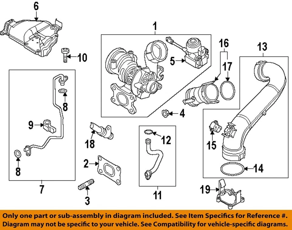 Sello de tubo de presión turbocompresor turbocompresor AUDI OEM A3 Sportback e-tron WHT003247 Foto 1 de 1