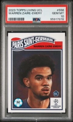 WARREN ZAIRE-EMERY * PSA 10 * 2024 TOPPS LIVING SOCCER UCL ROOKIE 556 PSG FRANCE - Image 1 of 2