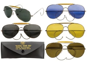 Rothco Aviator Air Force Style Sunglasses - Military Printed Case & Box - Picture 1 of 5