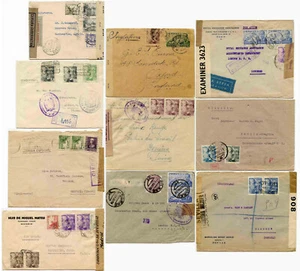 SPAIN CENSORED MAIL WW2 COVERS AIRMAILS FRANKINGS REGISTERED etc.EACH ONE PRICED - Picture 1 of 21