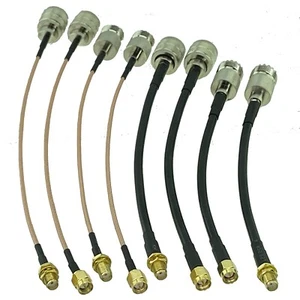 RG316 RG58 UHF PL259 SO239 to SMA Plug & Jack Connector RF Coaxial pigtail Cable - Picture 1 of 9