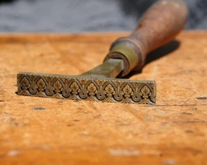 Brass Bookbinder Hand Tool Pallet Leather finishing gilding stamp embossing o|d - Picture 1 of 2