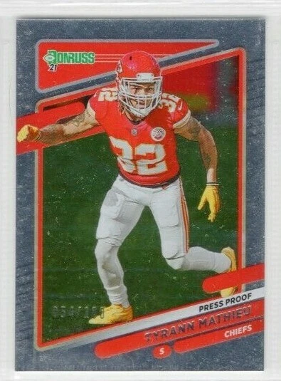 Tyrann Mathieu 2021 Donruss Football Press Proof SILVER /100 #119 Chiefs - Image 1 of 1