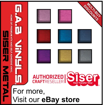 A4 sheet - Siser Metal - PREMIUM HTV Vinyl - Iron on - Authorised Reseller UK