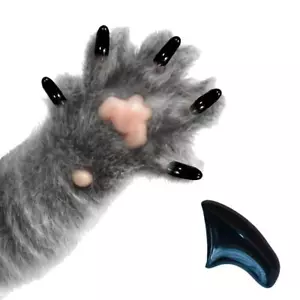 JET BLACK ~ 60 STÜCK weiche Nagelkappen für Katzenkrallen ~ HÜBSCHE KRALLEN ~ Pfoten ab - Bild 1 von 1