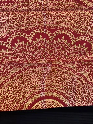 Cynthia Rowley Tablecloth Red and Metallic Gold New Without Tags - Image 1 of 4