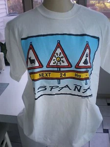 WHITE SCREEN STARS COTTON TOP TEE SHIRT ABOUT SPAIN WOMAN SIZE MEDIUM - Picture 1 of 5