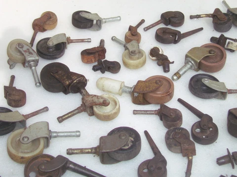 Huge mix Caster rolling wheels. All shapes, styles, sizes. metal, plastic, wood Cover