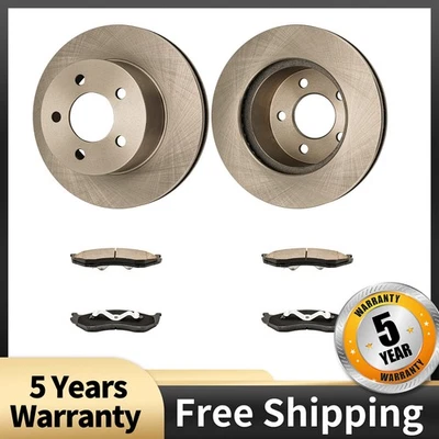 Front Rotors Ceramic Pads Kit For Jeep Wrangler 90-95 Cherokee Grand Cherokee - Image 1 of 4