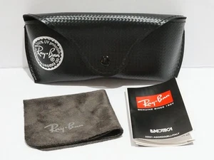 Vintage Rayban Black Vinyl Sunglass Case With Cleaning Cloth And Manual - Picture 1 of 4