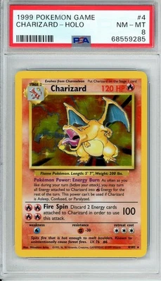 1999 POKEMON GAME #4 CHARIZARD HOLO PSA 8 - Image 1 of 2