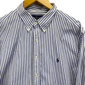 Ralph Lauren Herren Hemd Classic Fit gestreift Button Down Blau Weiß Langarm - Bild 1 von 9