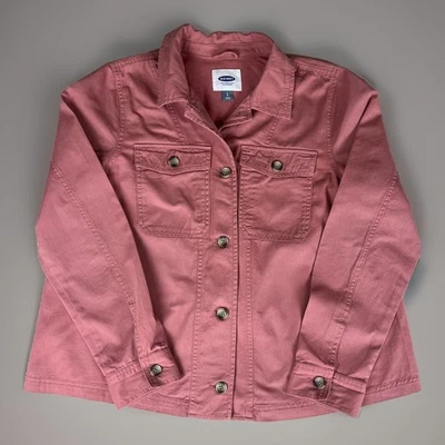 Chaqueta utilitaria recortada rosa grande azul marino antigua con bolsillos otoño Foto 1 de 4