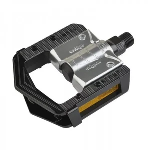 Flat Bike Pedals Wellgo F265 Folding 2DU Bearings 9/16" Platform MTB Pair Black - Picture 1 of 2