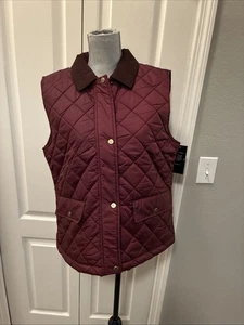 Chaleco de mujer lauren ralph lauren granate oscuro talla grande - Imagen 1 de 9