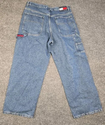 Vintage 2000’s Y2K Tommy Hilfiger BAGGY Carpenter Wide-Leg Denim Jeans W36 L30 - Image 1 of 4