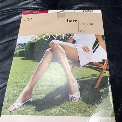 🦵M&S LOOK ON LEGS bare open toe tights -NUDE - Image 1 of 4