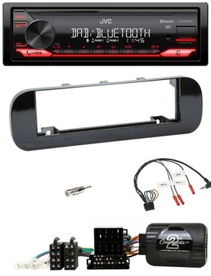 JVC Bluetooth USB DAB Lenkrad Autoradio für Fiat Panda 12-20 schwarz glänzend - Bild 1 von 4