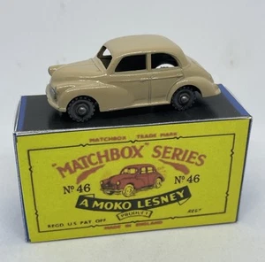Matchbox Lesney Phantom 46 Custom Morris Minor en raro bronceado bonita caja de reproducción. - Imagen 1 de 6