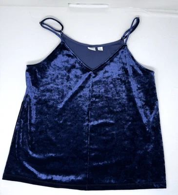 GAP WOMENS SMALL DARK ROYAL BLUE VELVET CAMI TOP - Image 1 of 4