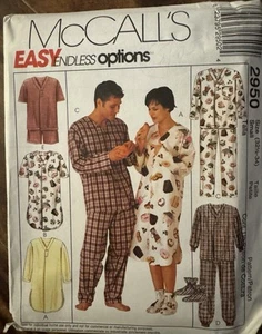 Ropa de dormir McCall's Endless Options patrones 2950 Misses' y para hombre talla pequeña sin cortar - Imagen 1 de 2