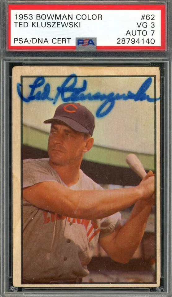 Ted Kluszewski PSA DNA Signed 1953 Bowman Color Autograph - Image 1 of 1