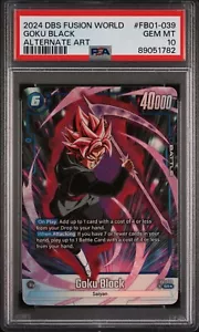 Goku Black FB01-039 SR Alt Art PSA 10 Dragon Ball Awakened Pulse Fusion World - Picture 1 of 2