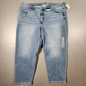 NWT Old Navy Jeans Women’s Plus Size 22 Light Wash Denim High Rise OG Straight - Picture 1 of 12