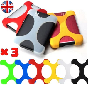 3Pack Antichoc Disque Dur Hdd Housse En Silicone Protecteur Portable Lot a - Afbeelding 1 van 19
