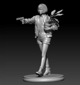 Unmontierte 1/24 Resin Figuren Modell Fantasy Girl Killer weiß Modellbausatz   - Bild 1 von 4