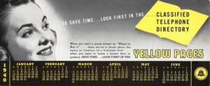 Kalender 1940 Gelbe Seiten Tintenlöscher   - Bild 1 von 2