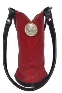 Justin Western Cowgirl Boot Red Leather Made In The USA Vintage Decor Handmade - Bild 1 von 9