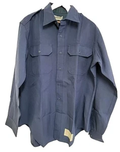 Vintage 60s USAF Shirt Military Vietnam War Era Blue 1549 Wool Rare Air Force N-Mint - Bild 1 von 6