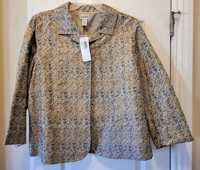 Blazer Chicos Talla 3 Metálico Jacquard Tandie Chaqueta Dorado Damasco Foto 1 de 4