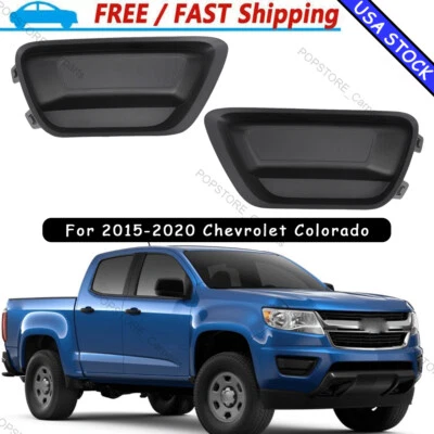Front Driver &Passenger Side Pair Fog Light Cover Set For 15-20 Chevy Colorado Foto 1 de 4