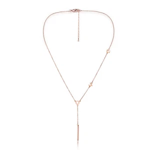 Samie Collection Rose Gold Plated Stainless Steel LOVE Y-Necklace - Picture 1 of 6