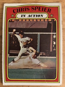 1972 Topps Chris Speier In Action Baseball Card #166 Giants Poor