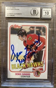 Denis Savard 1981 Topps #75 Rookie Card BGS Auto 10 Blackhawks HOF Legend - Picture 1 of 2
