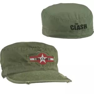Authentic The Clash Star Logo Punk Military Cap Hat Olive Large NEW - Picture 1 of 1