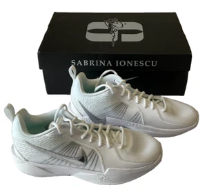 Nike Sabrina 2 Shoes Youth Size 7 White Metallic Silver Ionescu Anyone Anywhere - Picture 1 of 11